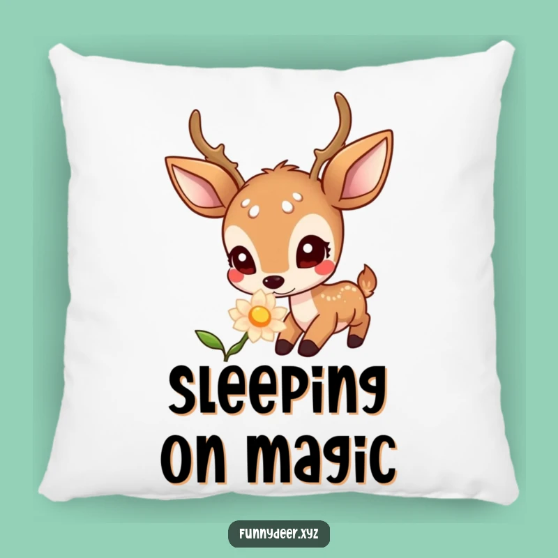 Funny Kawaii Deer Pillow: Curious Comfort, Magical Glow Flower, Hilarious Gift