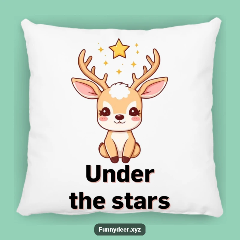 Funny Kawaii Deer Pillow: Starry Comfort, Celestial Dreams, Hilarious Gift