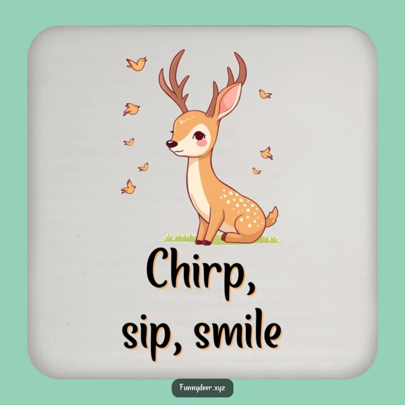 Funny Smiling Deer Coaster Set - Peaceful Bird Protection, Thoughtful Humorous Gift
