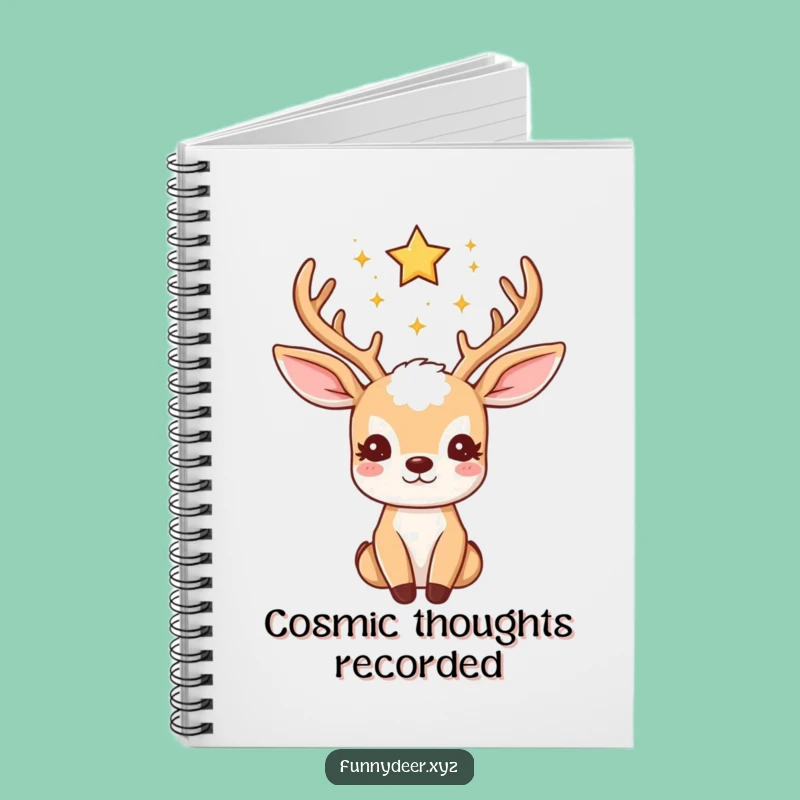 Funny Kawaii Deer Notebook: Starry Thoughts, Celestial Dreams, Hilarious Gift