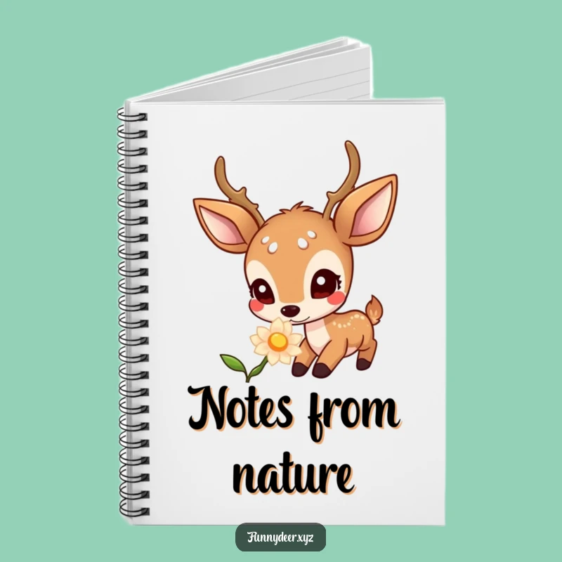 Funny Kawaii Deer Notebook: Curious Thoughts, Glowing Flower, Hilarious Gift